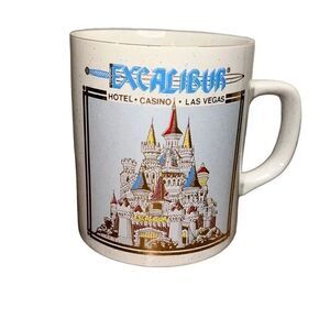 Vintage Excalibur golden  Las Vegas Coffee Cup Mug Souvenir Gamble Travel Logo c